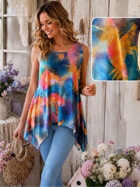 Dawn Davis designs watercolor print tunic